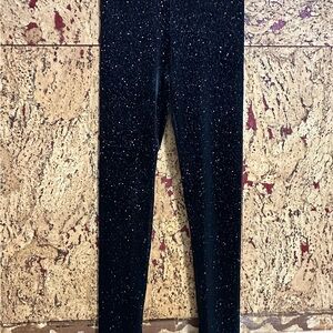 NWT Crewcuts Black Sparkle Leggings Velvet Girls Size 12 - Holiday Festive